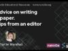 Advice on writing a paper. Tips from an editor