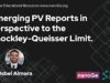 Emerging PV Reports in perspective to the Shockley-Queisser Limit
